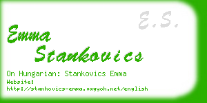 emma stankovics business card